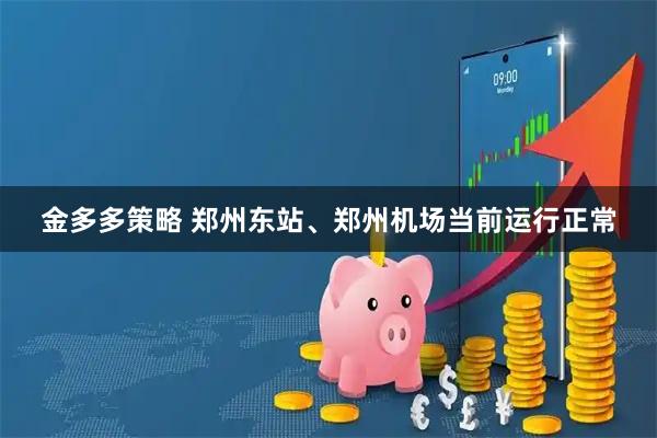 金多多策略 郑州东站、郑州机场当前运行正常